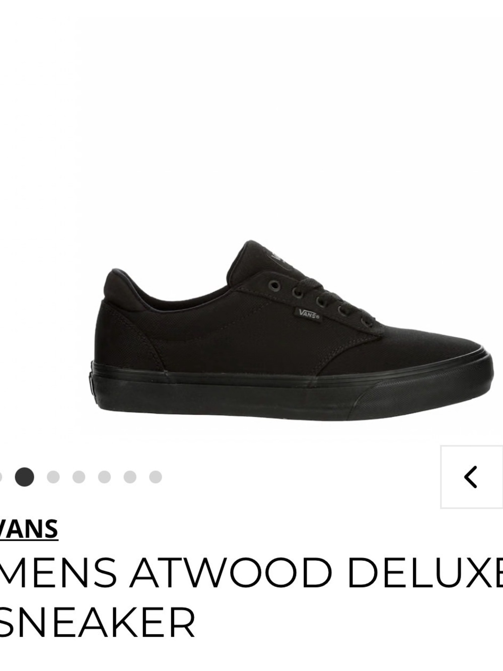 Vans Atwood Low-Profile Sneaker in Black canvas size 9 men’s shoes